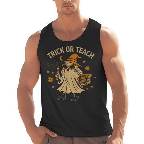 Trick Or Teach Halloween Teacher Men Tank Top - teacherstshirts.com