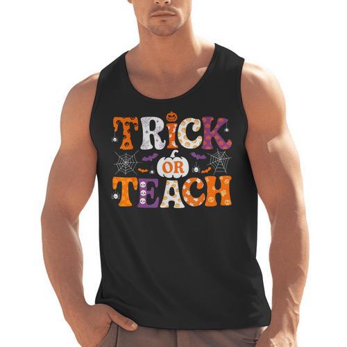 Trick Or Teach Teacher Halloween Costume Men Women Men Tank Top - teacherstshirts.com UK