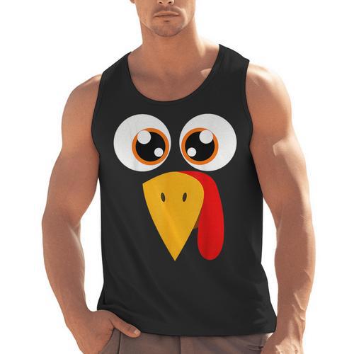 Turkey Face Halloween Costume Thanksgiving Teacher Nurse Men Tank Top - teacherstshirts.com UK
