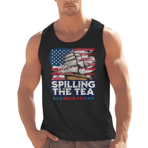 US History Teacher Boston Spilling The Tea Since 1773 Men Tank Top - teacherstshirts.com AU