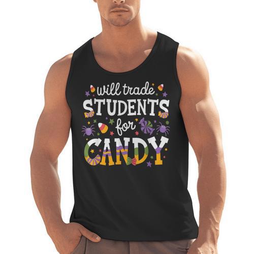 Will Trade Students For Candy Teacher Halloween Costume Tee Men Tank Top - teacherstshirts.com UK