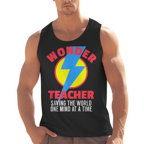 Wonder Teacher Costume Shirt Teacher Halloween Costume Tee Men Tank Top - teacherstshirts.com CA