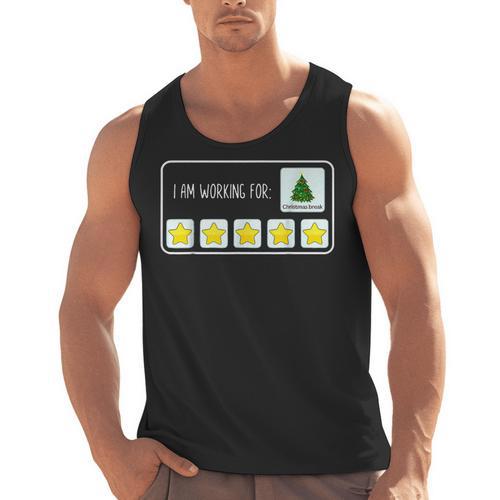 I Am Working For Christmas Break Teacher Christmas Men Tank Top - teacherstshirts.com UK