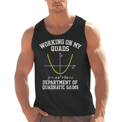 Working On My Quads Algebra Math Gym Teacher Men Tank Top - teacherstshirts.com