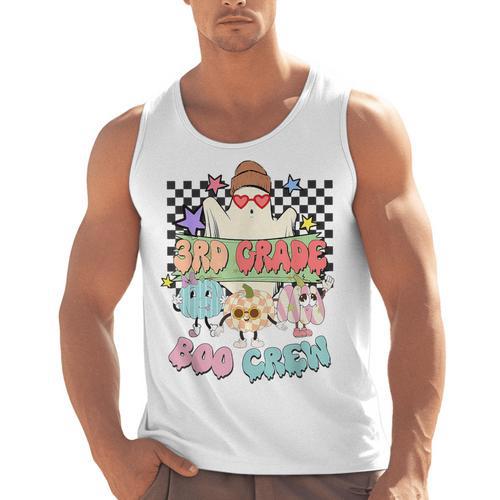 3rd Grade Boo Crew Third Grade Halloween Costume Teacher Kid Men Tank Top - teacherstshirts.com AU