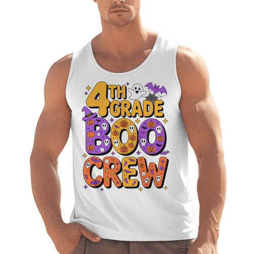 4th Grade Boo Crew Ghost Halloween Teacher Costume Men Tank Top - teacherstshirts.com UK