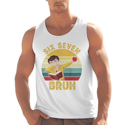 67 Meme Six Seven Bruh Retro Dabbing Teacher School Men Tank Top - teacherstshirts.com DE