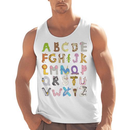 ABC Animals Alphabet Graphic Boys Girls Kindergarten Teacher Men Tank Top - teacherstshirts.com AU