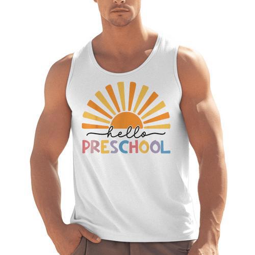 Back To School Hello Preschool For Kids Teacher Women Men Tank Top - teacherstshirts.com AU
