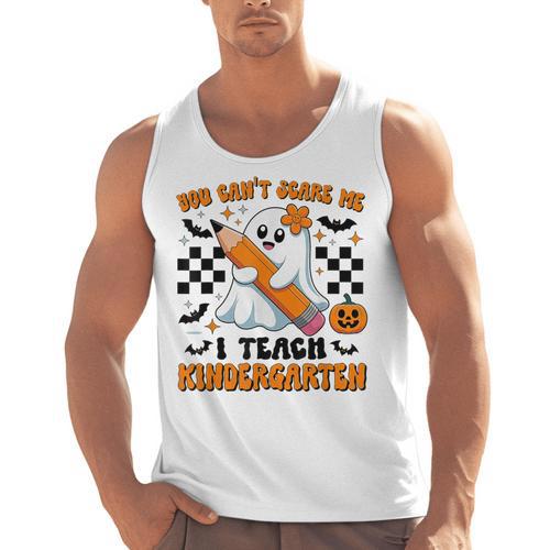 You Can't Scare Me I Teach Kindergarten Teacher Halloween Men Tank Top - teacherstshirts.com