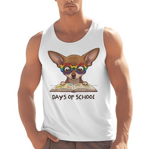Chihuahua 100 Days Of School Rainbow Glasses Teacher Men Tank Top - teacherstshirts.com