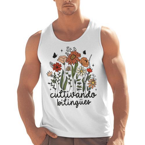 Cultivando Bilingues Dual Language Crew Bilingual Teacher Men Women Girls Kids Men Tank Top - teacherstshirts.com