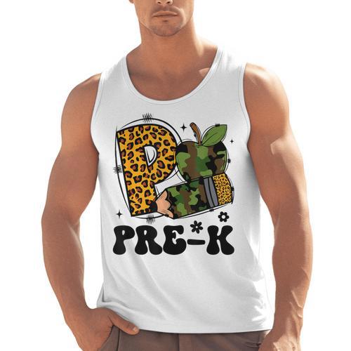 Cute Camo Pre K Back To School Teacher Kid Preschool Men Tank Top - teacherstshirts.com AU