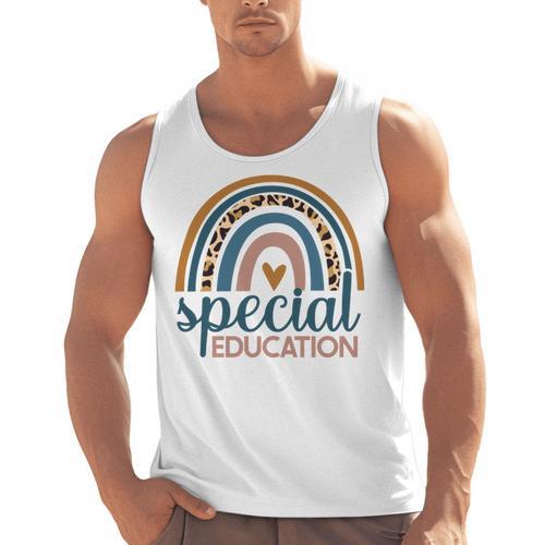 Cute Special Education Leopard Print SPED Teacher Idea Men Tank Top - teacherstshirts.com UK