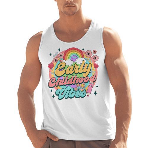 Daycare Teacher Daycare Provider Early Childhood Vibes Men Tank Top - teacherstshirts.com
