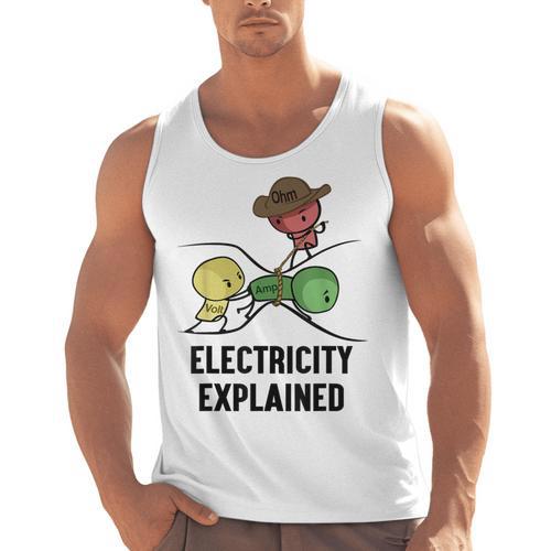 Electricity Explained Physics Nerd I Teacher School Men Tank Top - teacherstshirts.com AU