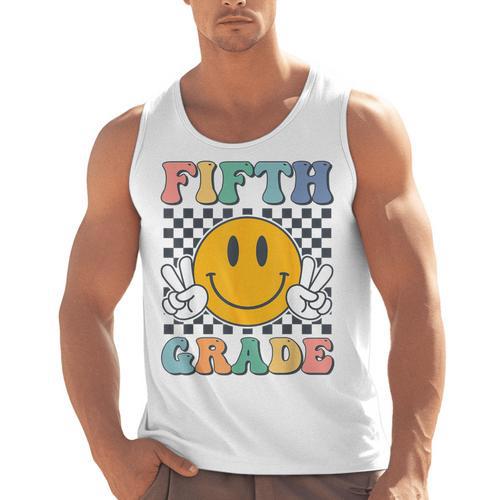 Fifth Grade Team Teachers Boys Girls Retro Smile 5th Grade Men Tank Top - teacherstshirts.com AU