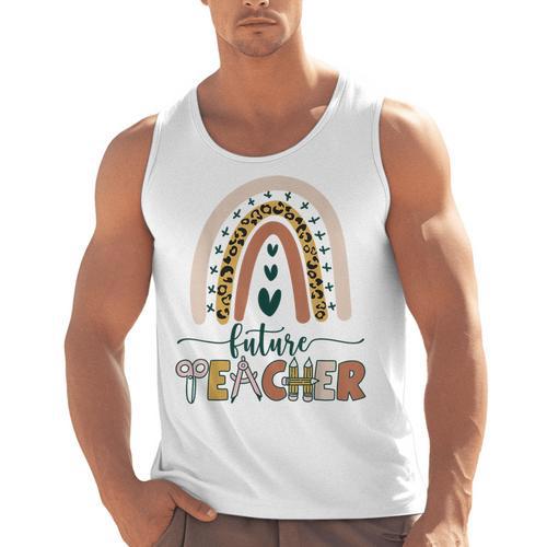 Future Teacher Boho Rainbow Leopard New Grad Student Men Tank Top - teacherstshirts.com UK