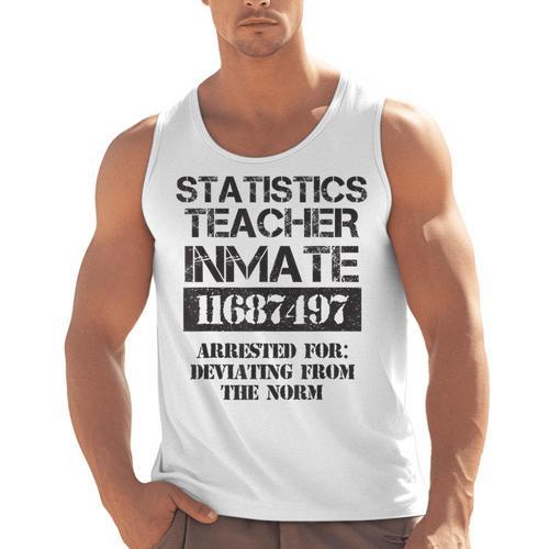 Halloween Statistics Teacher Prisoner Costume Men Tank Top - teacherstshirts.com UK