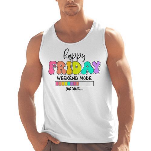 Happy Friyay Teacher School Friday Weekend Vibes Men Tank Top - teacherstshirts.com DE