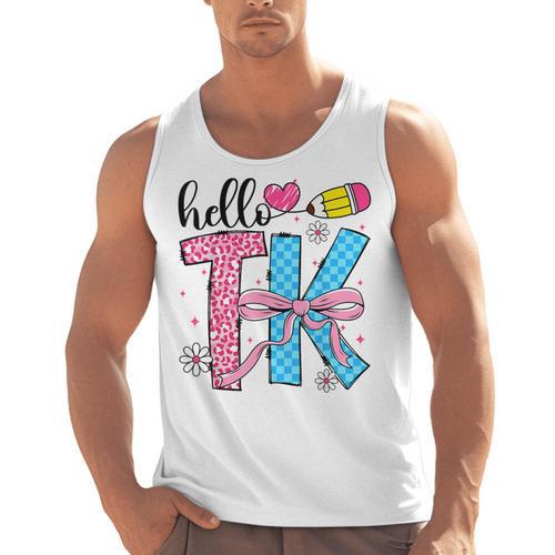 Hello TK Transitional Kindergarten Back To School Teacher Men Tank Top - teacherstshirts.com AU