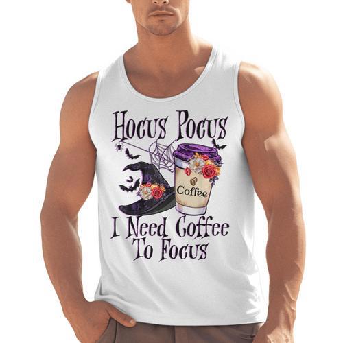 Hocus Pocus I Need Coffee To Focus Halloween Teacher Men Tank Top - teacherstshirts.com DE