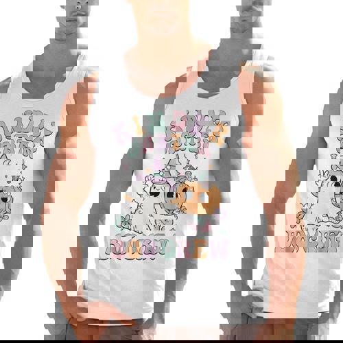 Kindergarten Boo Crew Halloween Floral Ghost Kinder Teacher Men Tank Top - teacherstshirts.com