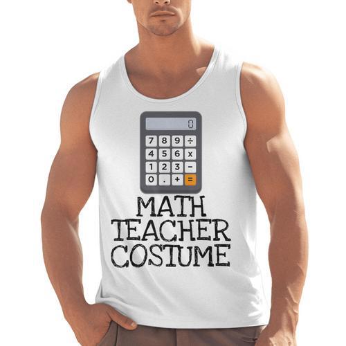 Math Teacher Costume Tshirt Halloween High School Calculator Men Tank Top - teacherstshirts.com UK