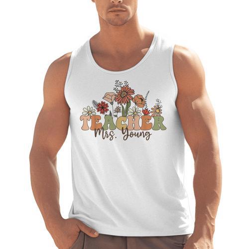 Personalized Name Teacher Mrs Young Back To School Custom Men Tank Top - teacherstshirts.com AU