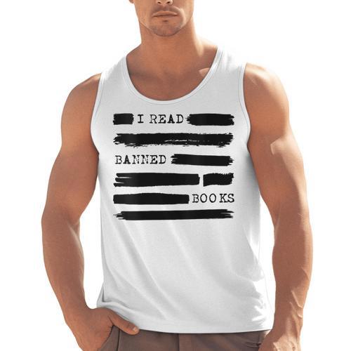 I Read Banned Books Banned Books Week Librarian Teacher Men Tank Top - teacherstshirts.com DE