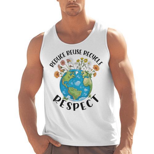 Reduce Reuse Recycle Respect Earth Day Teacher Girl Women Men Tank Top - teacherstshirts.com UK