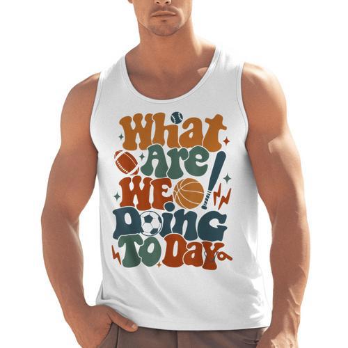 Retro PE Teacher What Are We Doing Today School Coach Women Men Tank Top - teacherstshirts.com DE