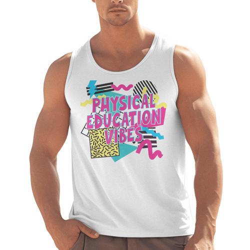 Retro Physical Education Vibes Gym Teacher Phys Ed Teacher Men Tank Top - teacherstshirts.com CA