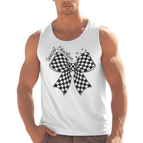 Retro Special Education Squad Coquette Bow SPED Teacher Men Tank Top - teacherstshirts.com