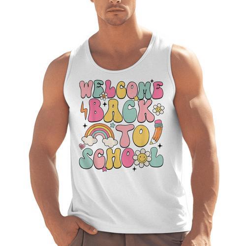 Retro Welcome Back To School Teacher Appreciation Boys Girls Men Tank Top - teacherstshirts.com