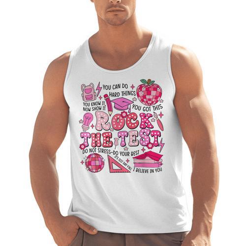 Rock The Test Testing Day Don't Stress Do Your Best Teacher For Men Women Girls Kids Men Tank Top - teacherstshirts.com DE