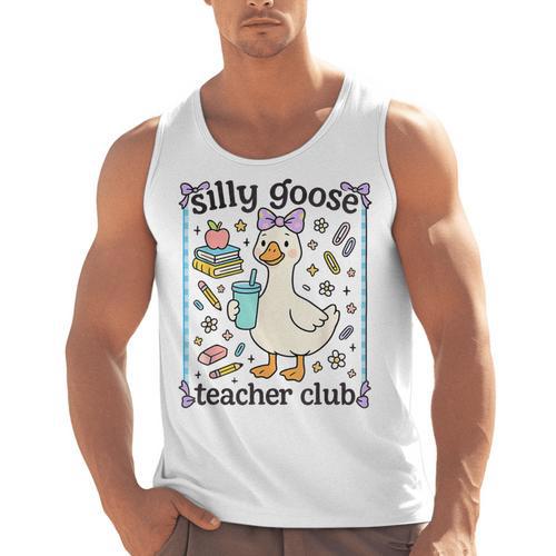 Silly Goose Teacher Club Silly Goose For Teacher Men Tank Top - teacherstshirts.com UK