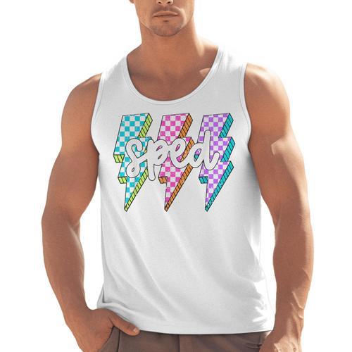 SPED Teacher Squad Lightning Bolt Special Education Men Tank Top - teacherstshirts.com