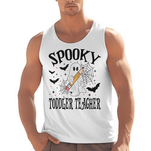 Spooky Toddler Teacher Halloween School Men Tank Top - teacherstshirts.com UK