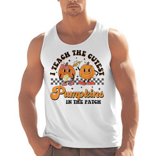 I Teach The Cutest Pumpkins In The Patch Halloween Teacher For Men Women Kids Men Tank Top - teacherstshirts.com