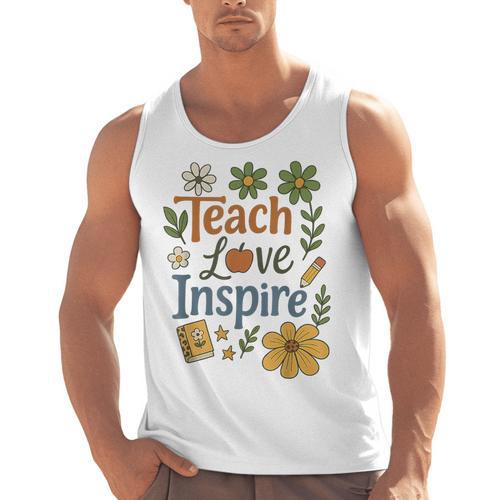 Teacher Inspire Love Men Tank Top - teacherstshirts.com