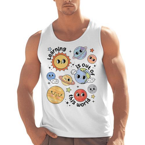 Teacher Space Science Learning Is Out Of World Solar System Men Tank Top - teacherstshirts.com