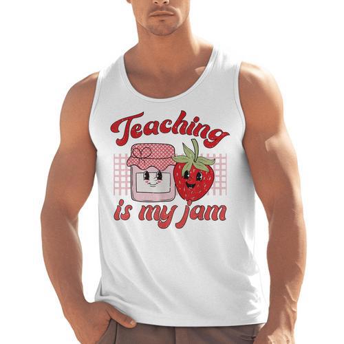 Teaching Is My Jam Cute Strawberry For Women Teachers Men Tank Top - teacherstshirts.com UK