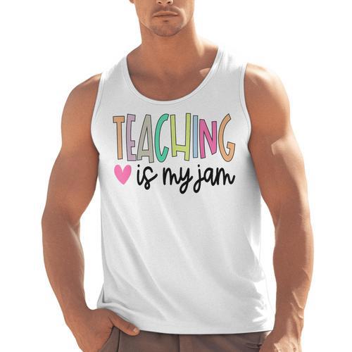 Teaching Is My Jam For Women Teacher Cute Teachers Outfit Men Tank Top - teacherstshirts.com UK