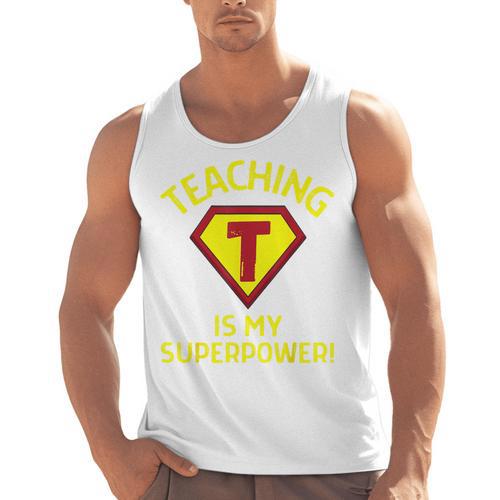 Teaching Is My Superpower Fun Elementary Teacher 1st Grade Men Tank Top - teacherstshirts.com