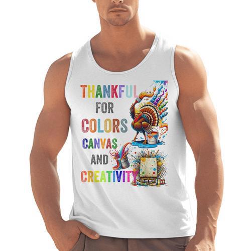 Turkey Thanksgiving Art Teacher Costume Tee For Artists Men Tank Top - teacherstshirts.com AU
