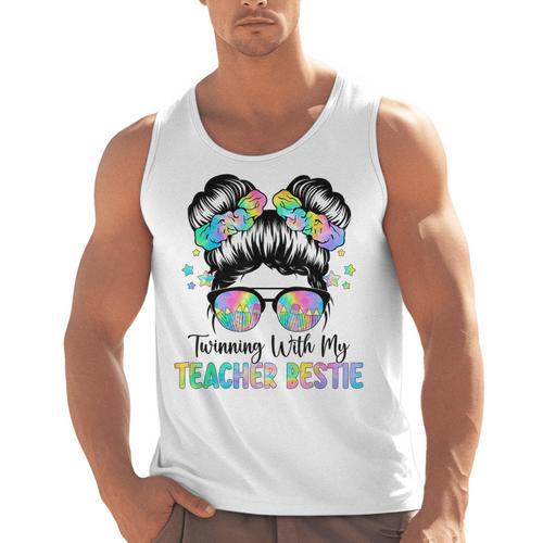 Twin Day Friends Teacher Twinning With My Bestie Men Tank Top - teacherstshirts.com CA