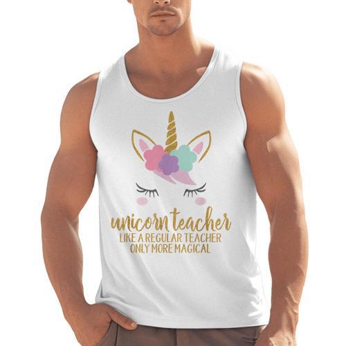 Unicorn Teacher Shirt For Women School Teacher Men Tank Top - teacherstshirts.com AU