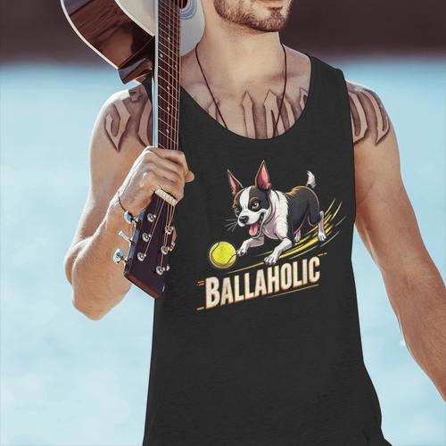 Ballaholic Boston Terrier Dog Chasing Bostie Ball Men Tank Top - Bostonterriersmerch.com