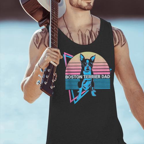 Boston Terrier Dad Retro Men Tank Top - Bostonterriersmerch.com